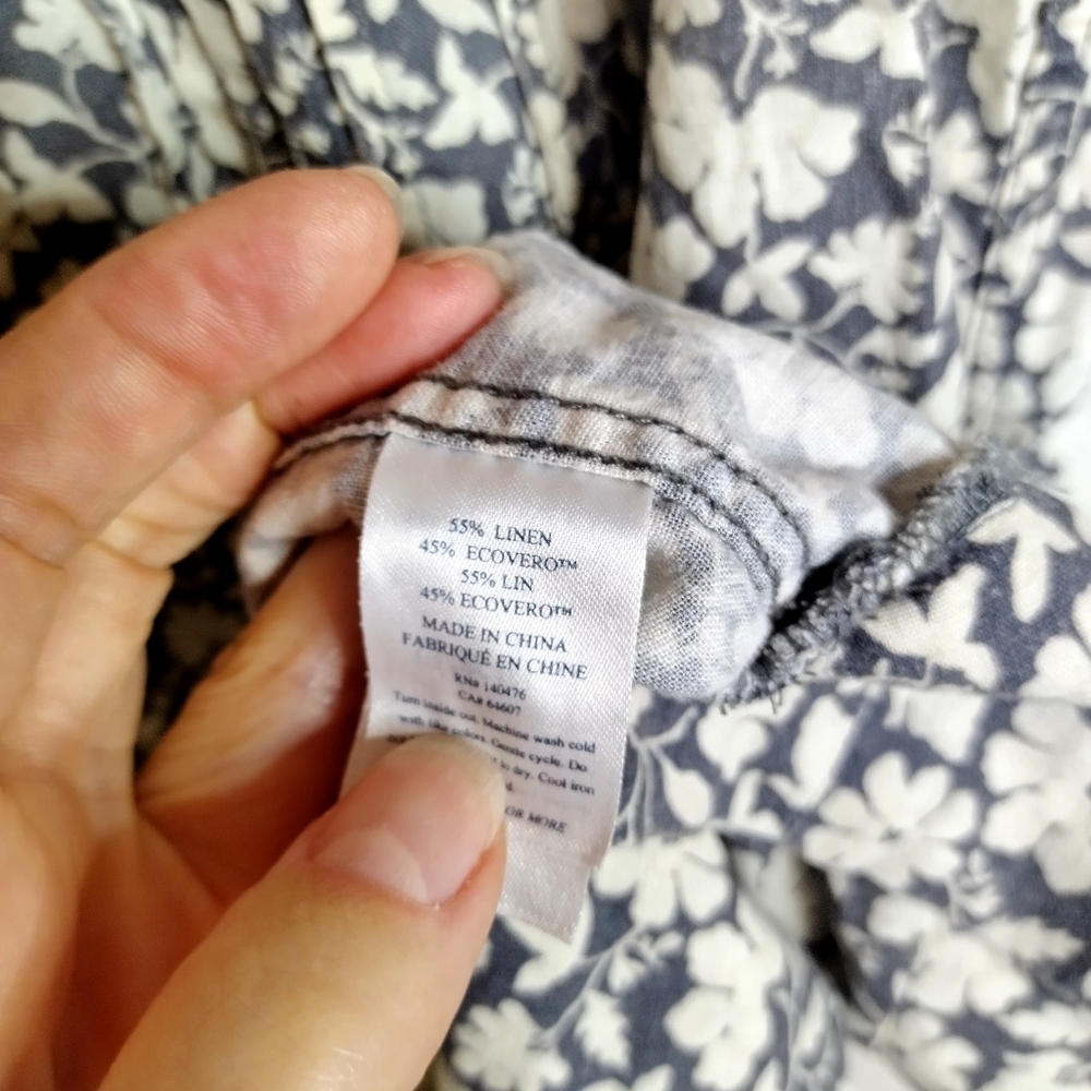 Faherty Isha Mini Linen Blend Dress Nusa Floral Sz S - Picture 7 of 10